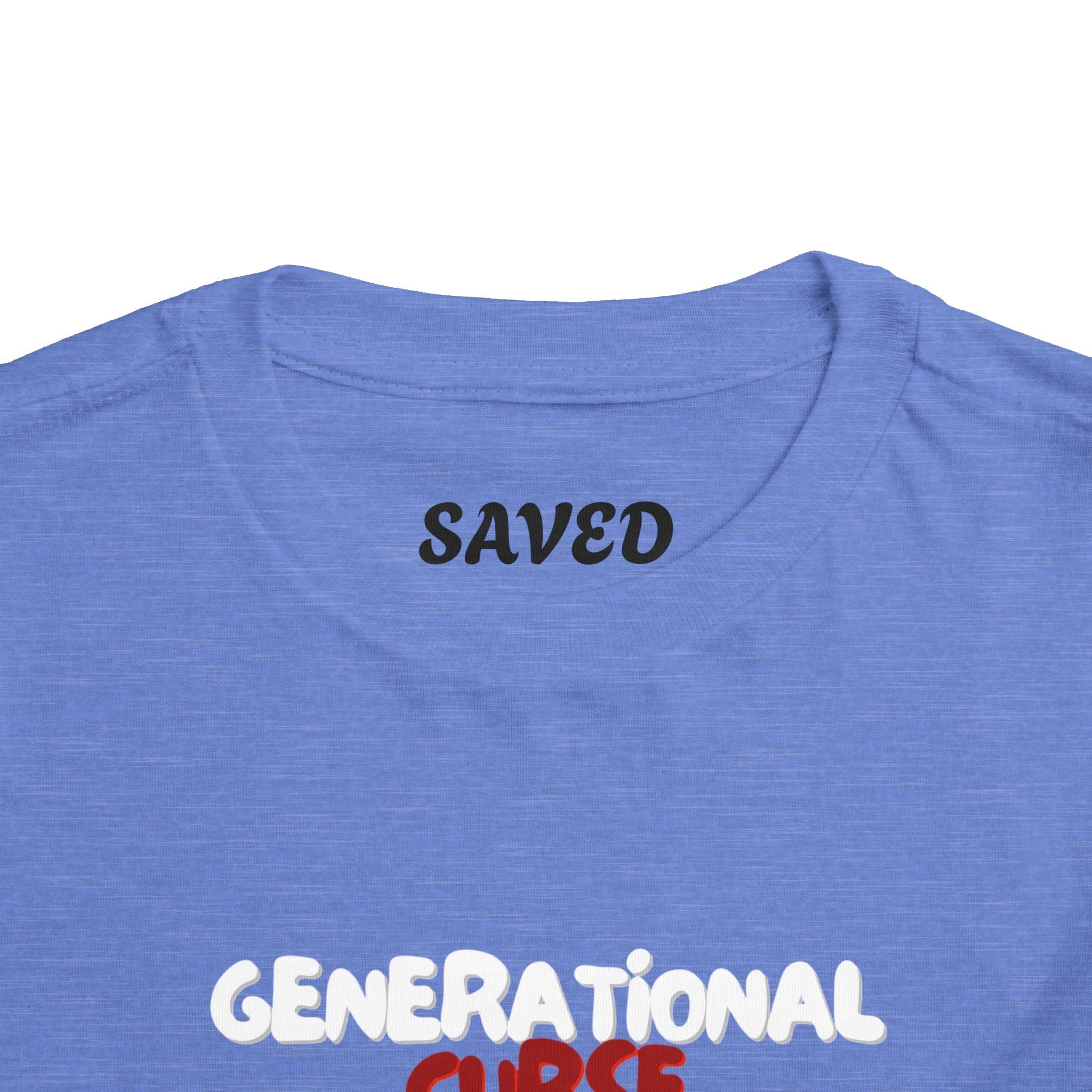 Generational Curse Breaker Toddler Short Sleeve Tee with 'Curse' Design and 'Romans 10:13' Quote, Cute Kids' Casual Top, Faith-Based Gift, Summer Essentials, [...]
