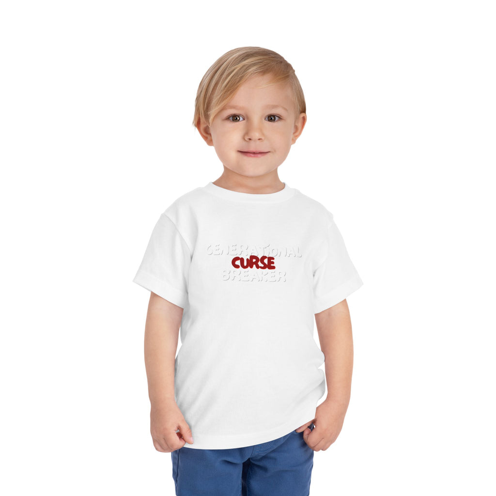 Generational Curse Breaker Toddler Short Sleeve Tee with 'Curse' Design and 'Romans 10:13' Quote, Cute Kids' Casual Top, Faith-Based Gift, Summer Essentials, [...]