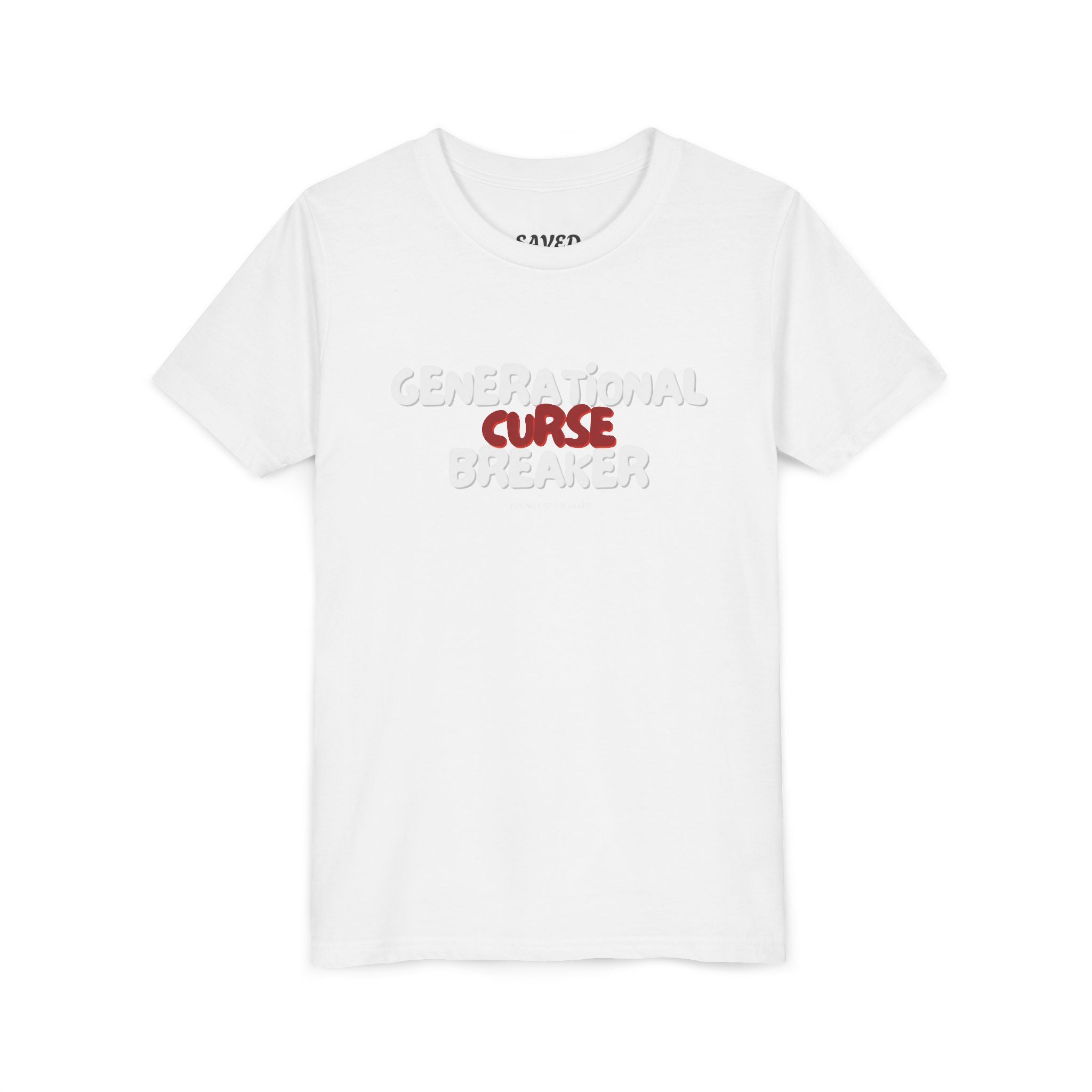 Generational Curse Breaker Youth Short Sleeve Tee with Inspirational Text, Faith-Based T-Shirt, Religious Youth Wear, Cute Christian Gift, Summer Tee