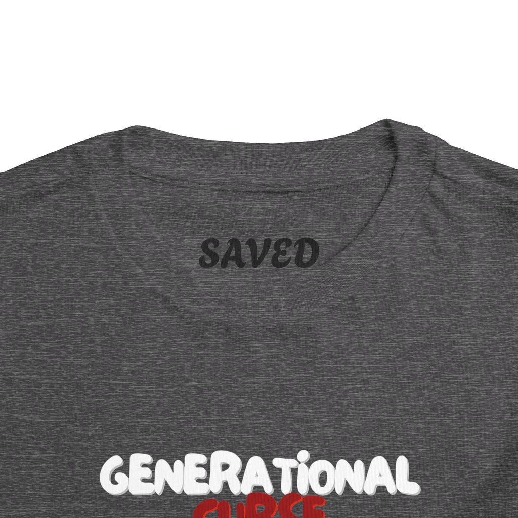 Generational Curse Breaker Toddler Short Sleeve Tee with 'Curse' Design and 'Romans 10:13' Quote, Cute Kids' Casual Top, Faith-Based Gift, Summer Essentials, [...]