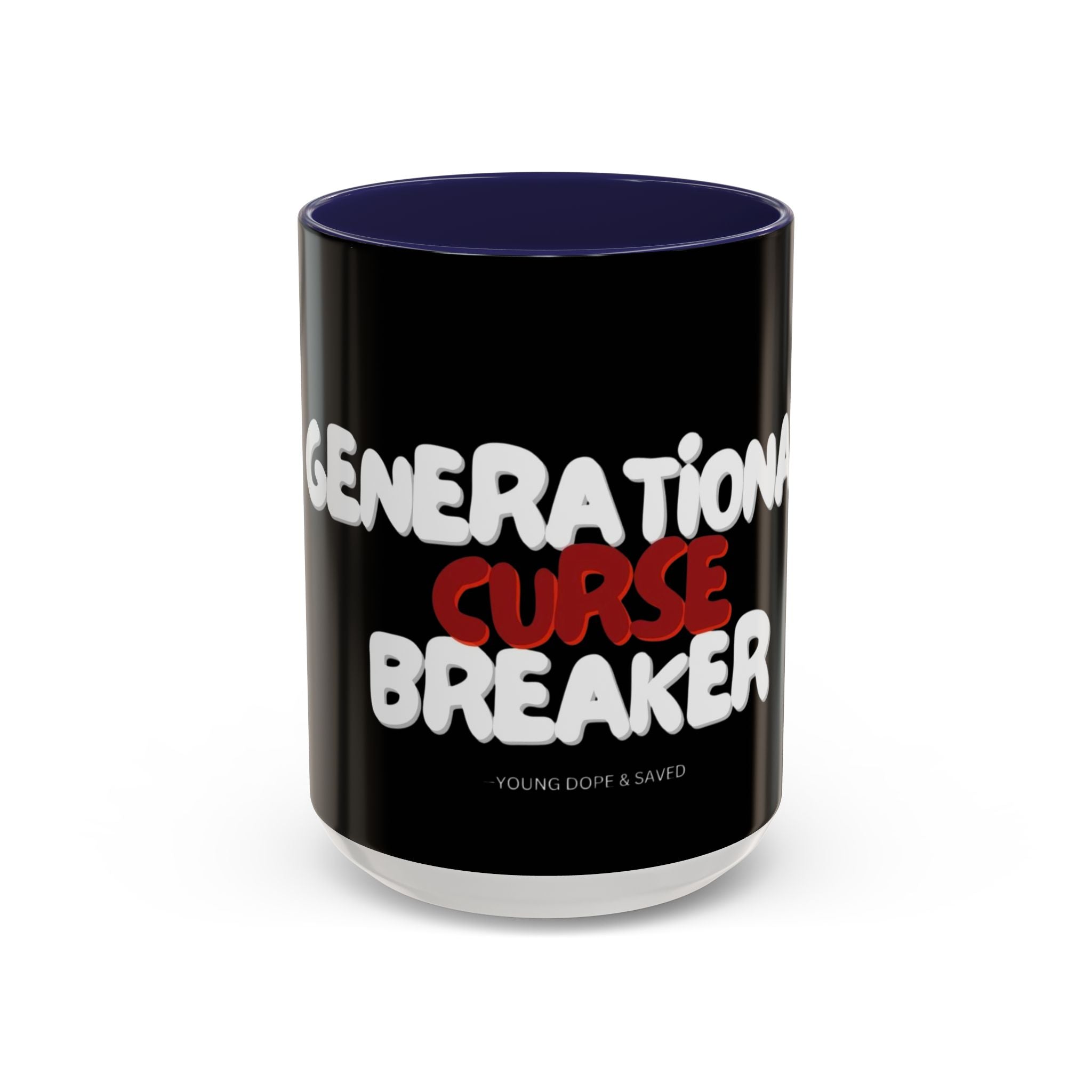 Curse Breaker Accent Coffee Mug - Faithful Daily Reminder, Inspirational Gift, Romans 10:13, Unique Coffee Cup, Religious Home Decor