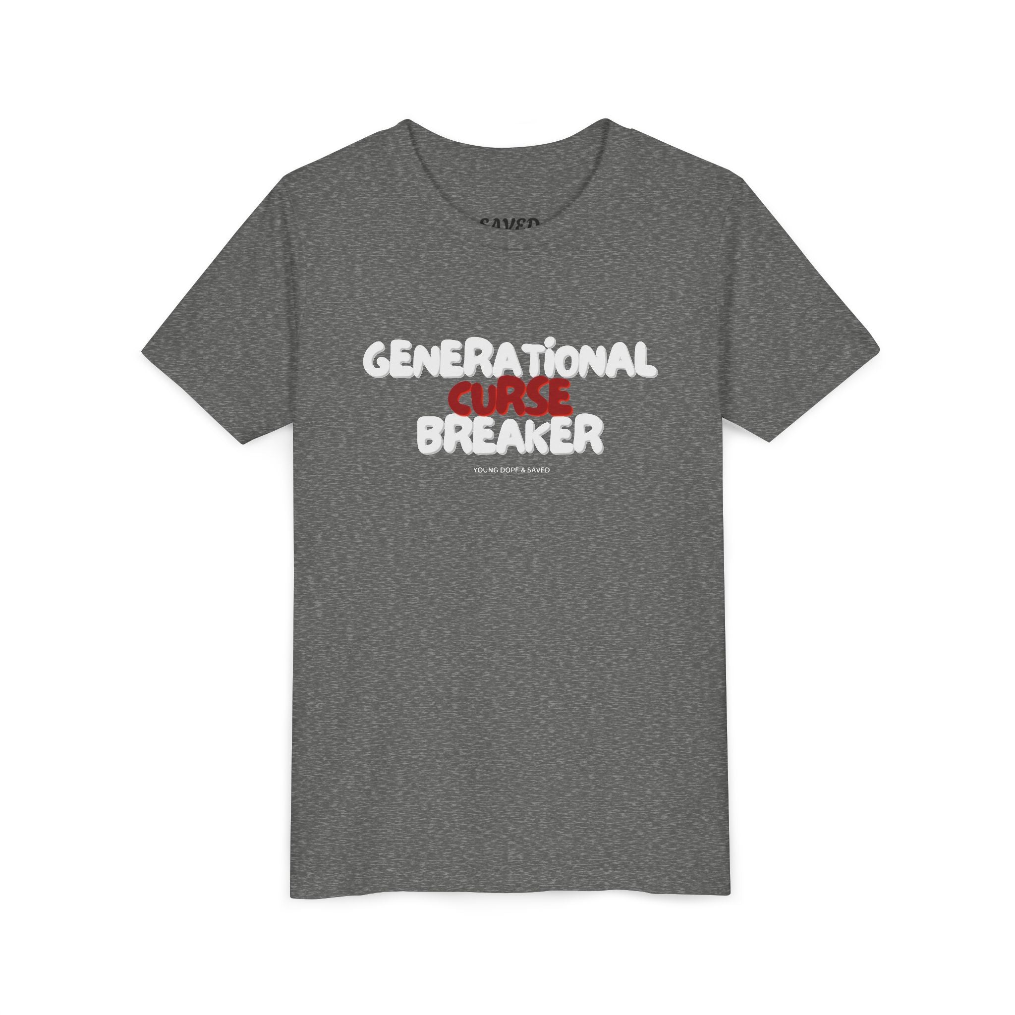 Generational Curse Breaker Youth Short Sleeve Tee with Inspirational Text, Faith-Based T-Shirt, Religious Youth Wear, Cute Christian Gift, Summer Tee