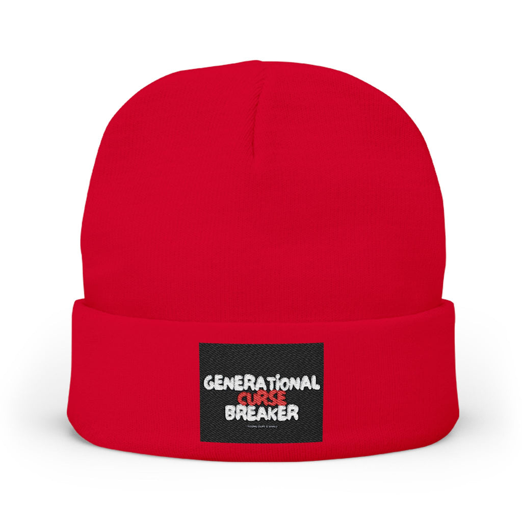 Generational Curse Breaker Knit Beanie, Warm Winter Hat, Trendy Beanie, Gift for Teen, Unique Embroidered Hat