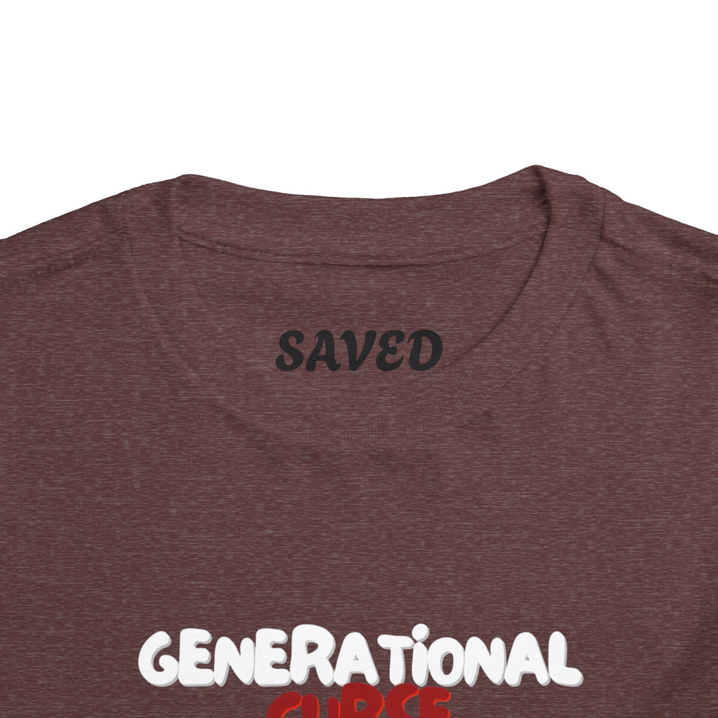 Generational Curse Breaker Toddler Short Sleeve Tee with 'Curse' Design and 'Romans 10:13' Quote, Cute Kids' Casual Top, Faith-Based Gift, Summer Essentials, [...]