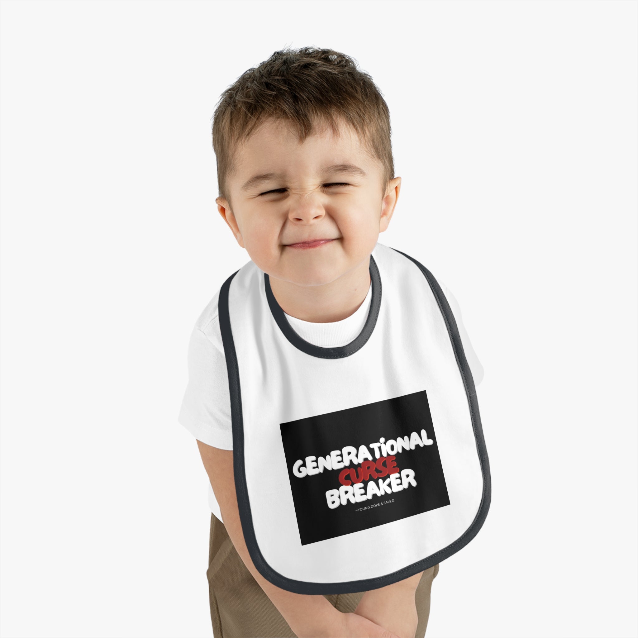 Generational Curse Breaker Baby Bib, Cute Infant Bib for New Parents, Baby Shower Gift, Toddler Feeding Gear, Fun Kids Accessories